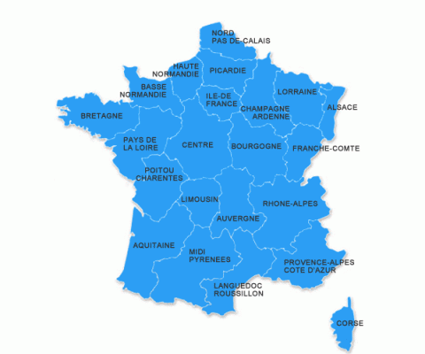 Map De France Avec Regions Carte-Regions-France - Assembly Of European Regions